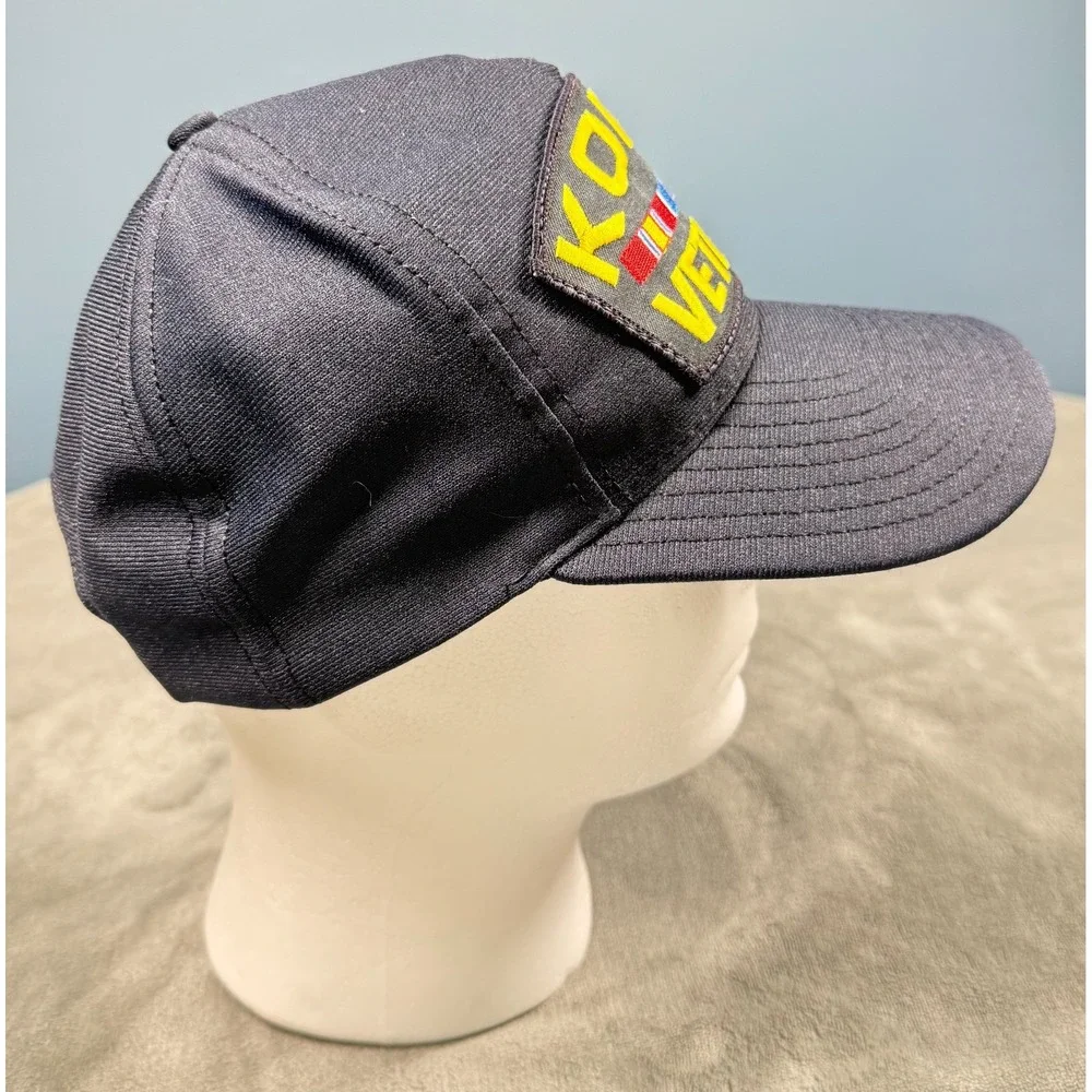 Korea Veteran Trucker Hat Mens One Size Navy Embroidered Ribbon Cap